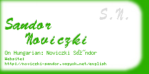 sandor noviczki business card